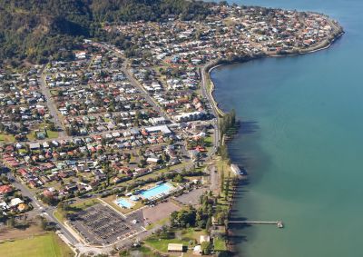 aerial view of a coastal town in Australia